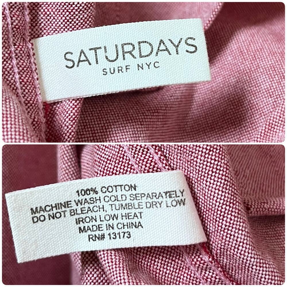 Saturdays Surf NYC Men’s Cotton Short Sleeve Button Down Shirt Size Small - Picture 7 of 10